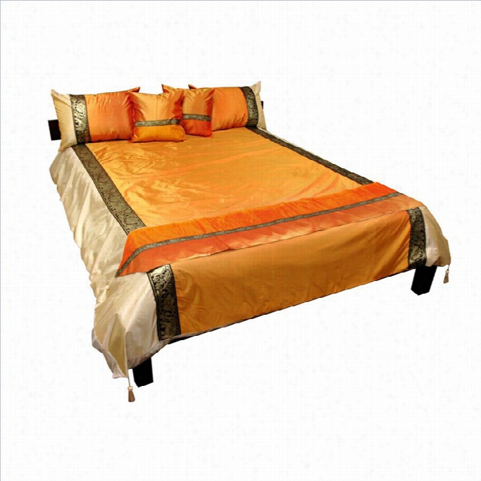 Oriental Furniture Duvet Set In  Amber-queen