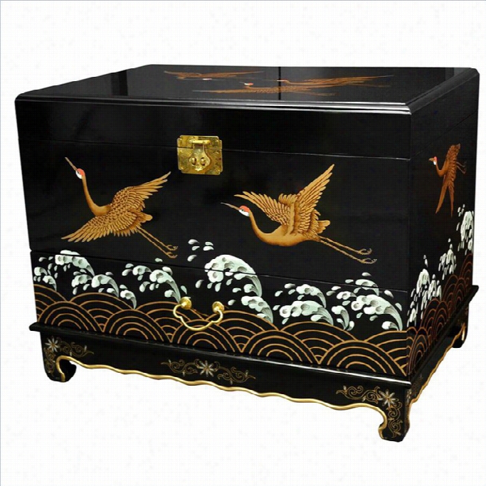 Oriental Furniture Trunk In Black