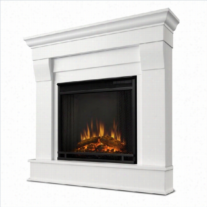Reeal Flame Chateau Electric Corner Fireplace In White Finish