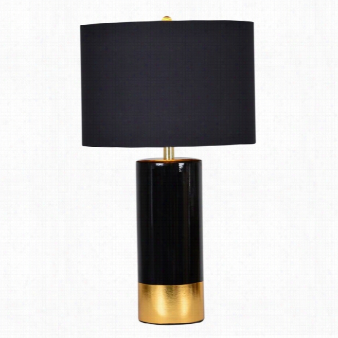 Renwl The Tuxedo Table Lamp In Negro And Gold