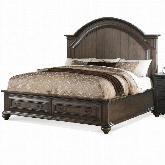 Riverside Furniture Belmeade Panel Storae Bed In Ancient Wo Rld Oak