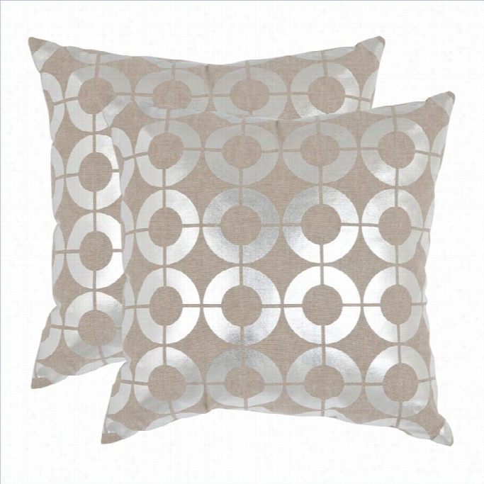 Safavieh Bai Ley Pillow 18-nich Decorative Pillows In Silver (set Of 2)