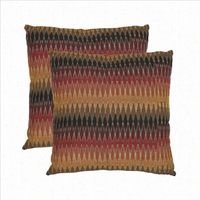 Safa Vieh Rainbow Cascade 22 Cotron Decorative Pillow (set Of 2)