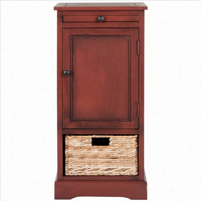 Safavieh Raven Pin Wood Tall Storage Unit In Red