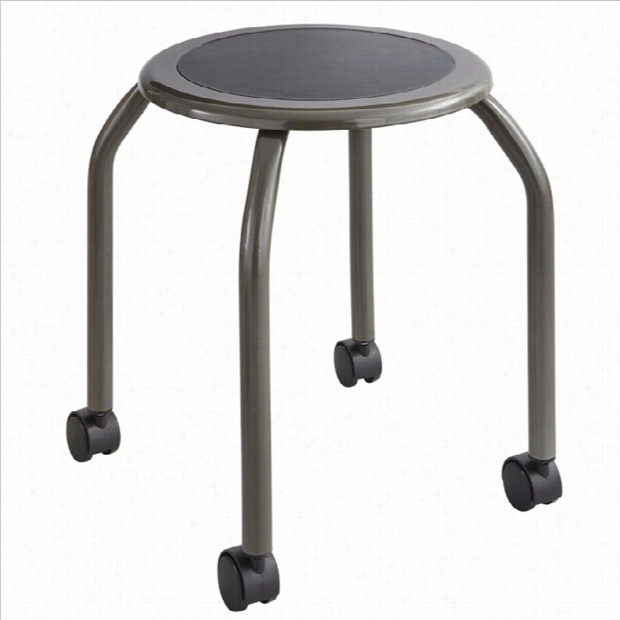 Safco Diesle Trol1ey Stool In Pewter