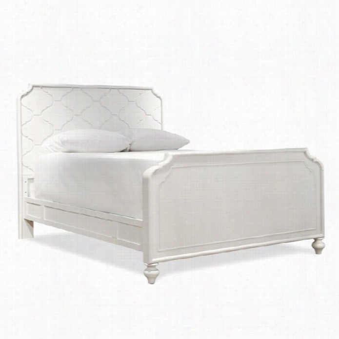 Smartstuff Black & Whtie Wood Full Panel Bed In White