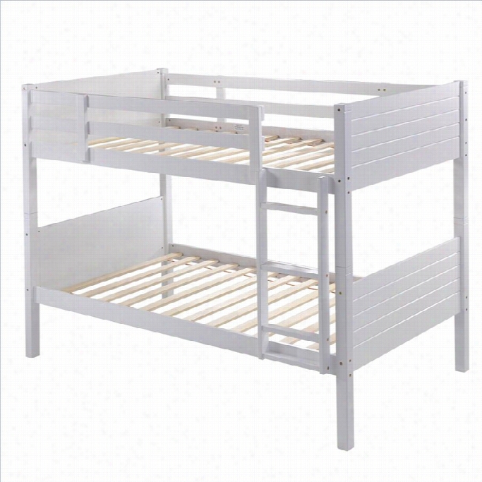 Sonax Corliving Ashland Twin Single Panel Bunk Bed In Snow White
