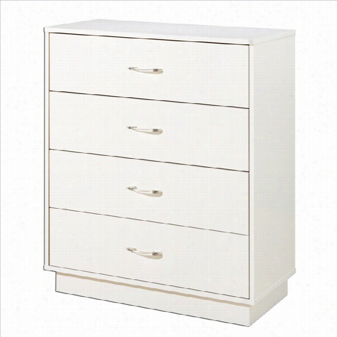 South Shore Logik Kids 4 Daer Chest In Pure White Finish