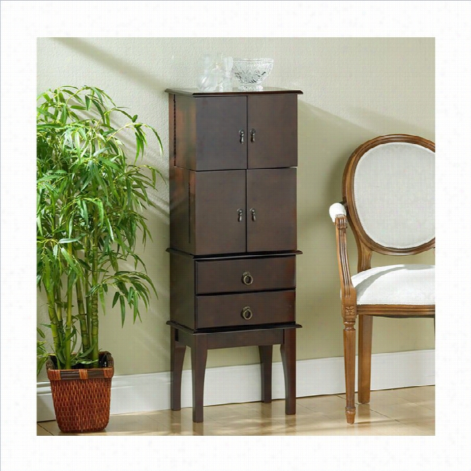 Southern Enterprises Isabella Chrry Jewelry Armoire