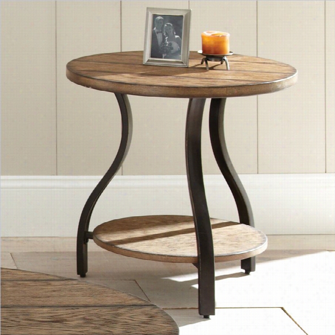 Steves Ilver Company Denise Round Conclusion  Table In Lighht Oak Finish