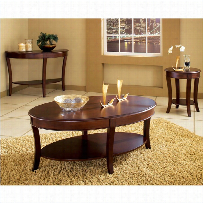 Steve Silver Company Troy 3 Piece Cocktail Table Set In Cherry Finish