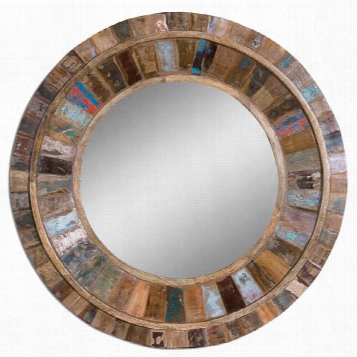 Uttermost Jeemiah Round Wood Mirror