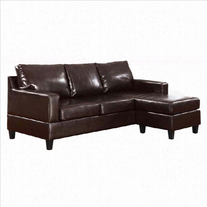 Acme Ffurniture Vogue Elather Reversible Chaise Sectiona Pool Espresso