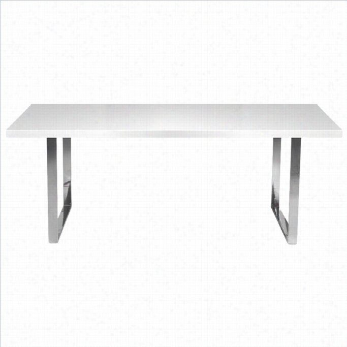 Aeon Furniture Br Andon Dining Table In White And Chromee