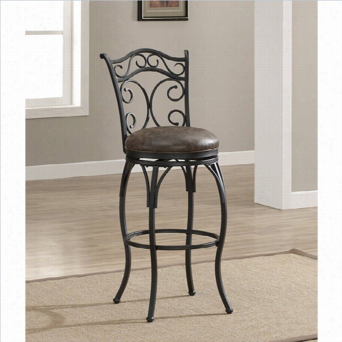 Amreican Heritage Solana Bar Stool In Graphite-26 Inch