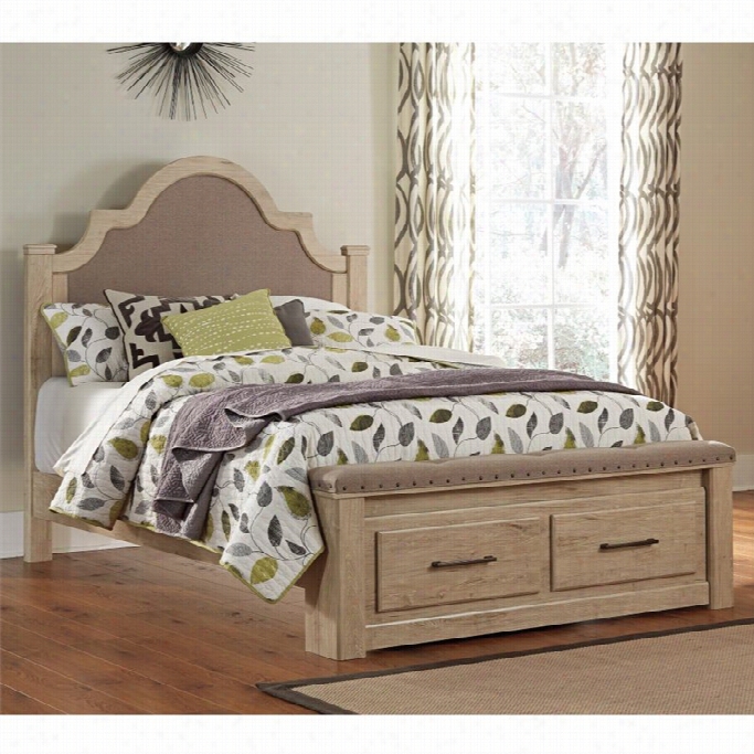 Ashleyy Annilynn Forest Queen Drawer Bed In Dry Cream