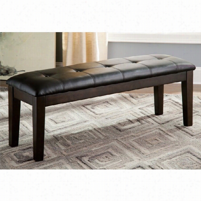 Asjley Hqdddigan Large Upholsteerd Dining Bench In Dark Brown