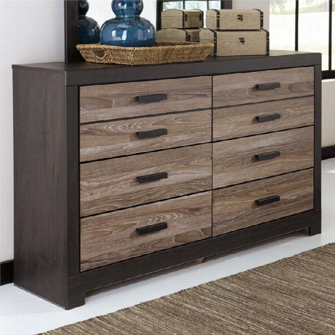 Ashley Harlinton 6  Drawer Wood Double Dresser In Brown