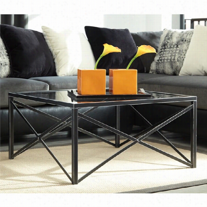 Ashley Kantini Square  Coffee Table In Black