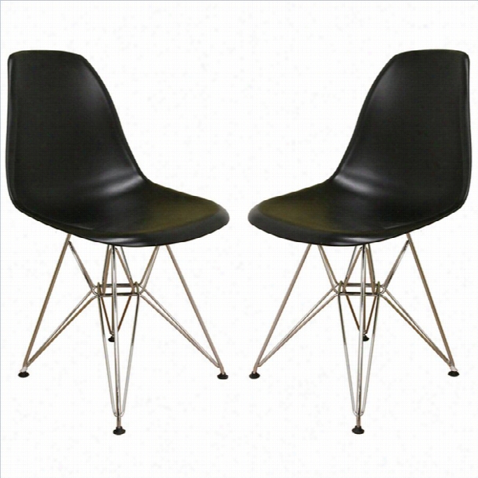 Baxton Studio Dining Chair In Black ((set Of2 )