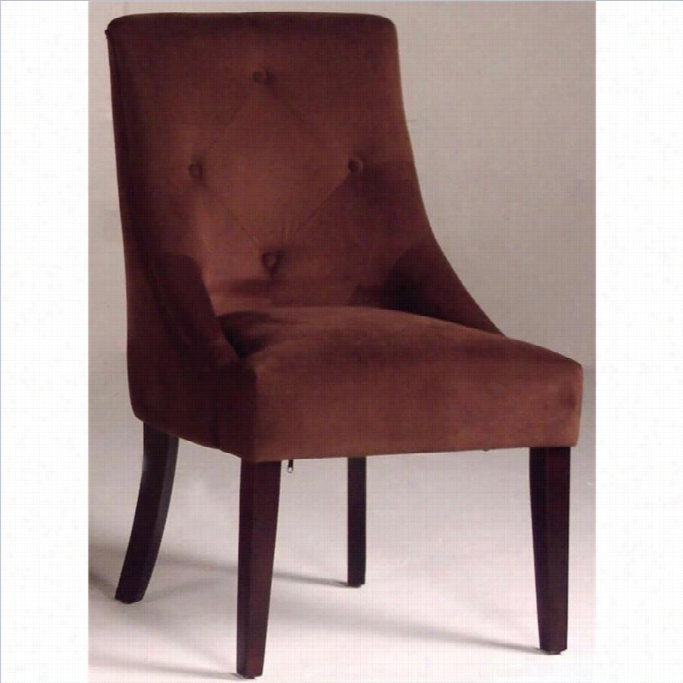 Bernards Tufted Microfiber Swayback Chair In Merlot