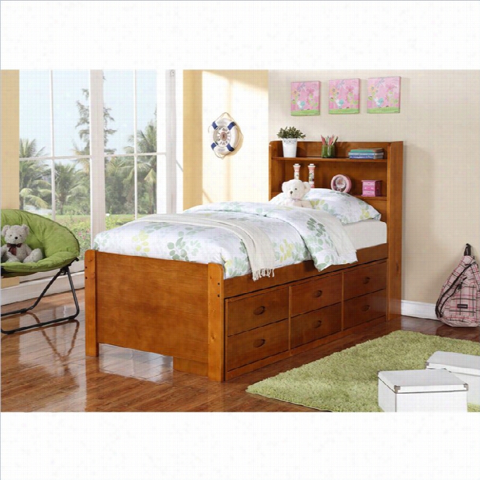 Boraam Twin Captain's Storage Bed In Fruitwood