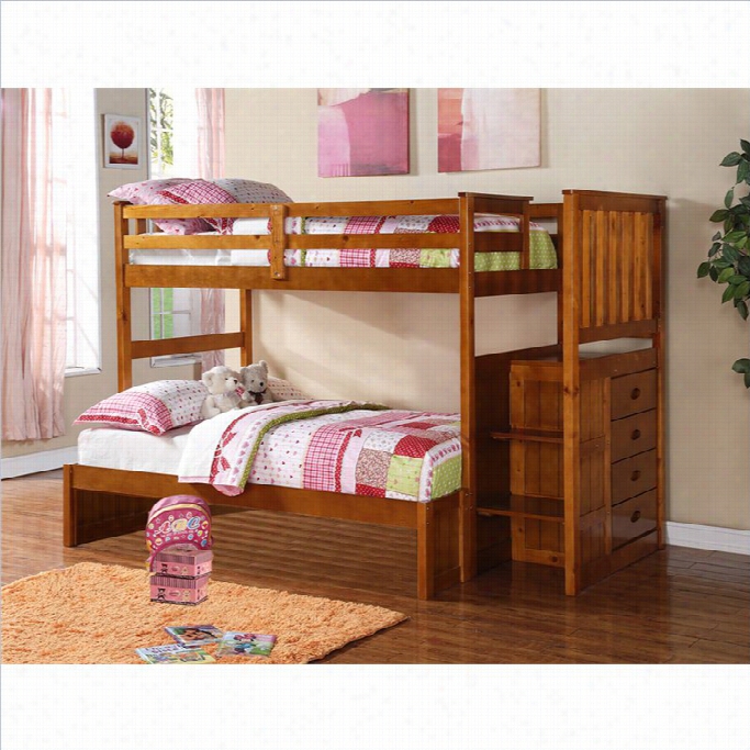 Boraam Twin Ocer Full Bunk Bed In Ffruitwood