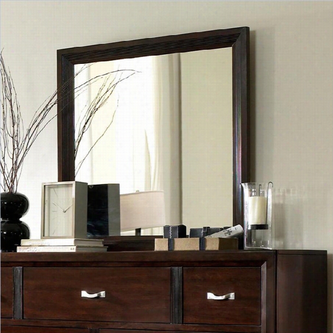 Broyhill Eastlake 2 Landscape Dresser Mirror I N Warm Brown Cherry