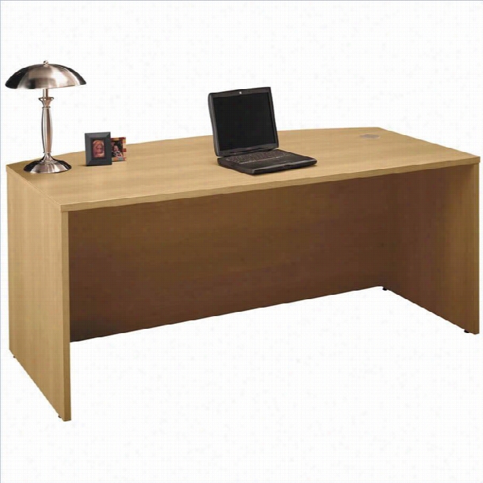 Bush Bbf Series C 3-piece Bow-front Desk Set In Light Oak