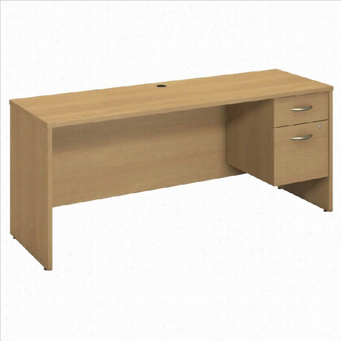 Bush Bbf Series C 72 Credenza With 2 Pedestals In Light Oak