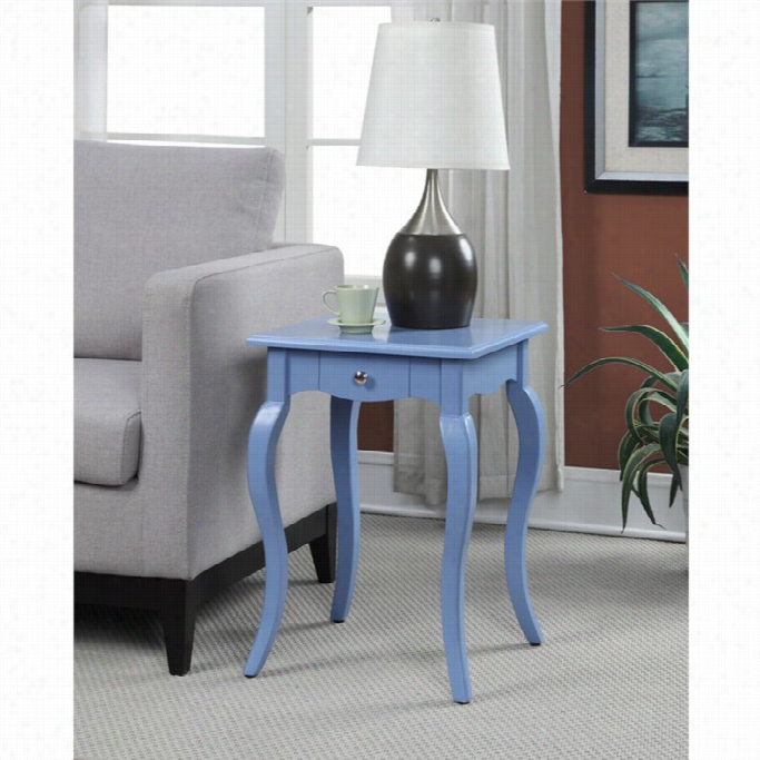 Convenoence Concepts French Provence End Table With Drawer In Bllue