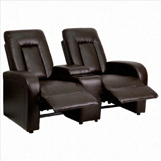 Flash Furniture 2 Seat Home Theater Recliner In Brown