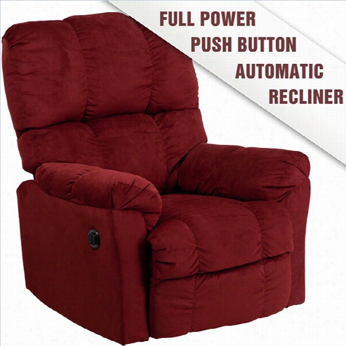 Flash Furniture Contemporry Top Hat Mcrofiber Power Recliner In Red
