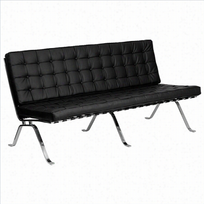 Flash Furniture Hercules Flash Series Leather Couch In Black