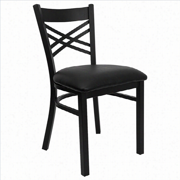 Flash Furniiture Hercules Series  Back Metald Ining Chair In Black