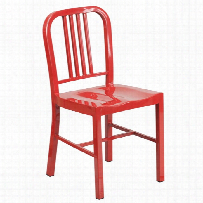 Flash Furhiture Metal Dining Chair I N Red