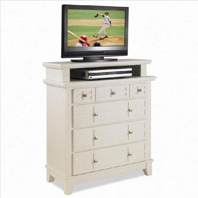 Home Styles Arts An D Crafts Tv Media Chest In White Finish