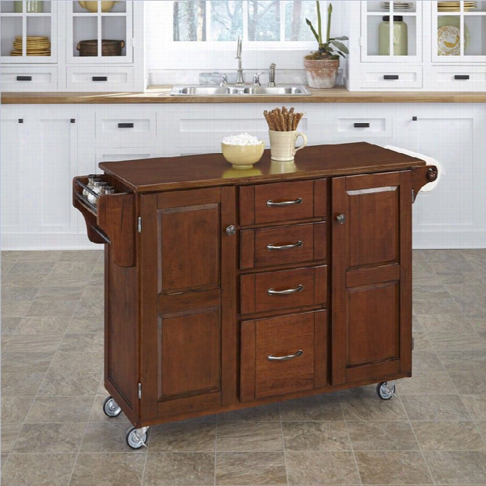 Home Styyles Create-a-cart In Cherry Finish With Cherry Top