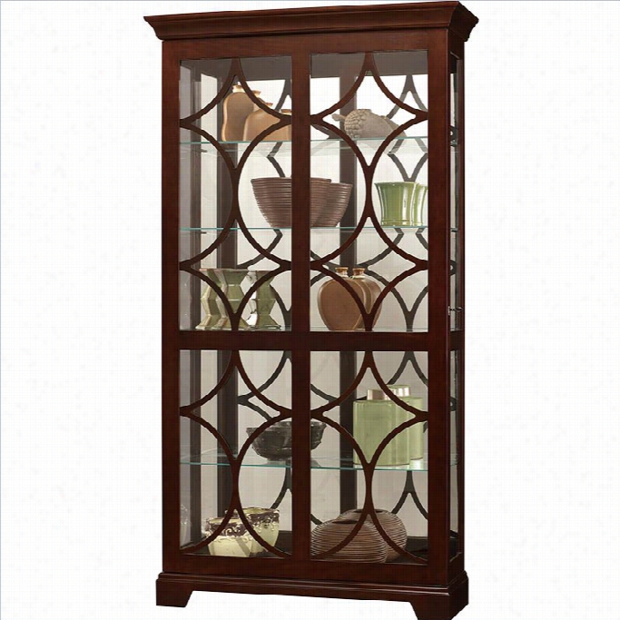 Howarrd  Miller Morriston Curio Cabinet With Light In Chocolate Finish