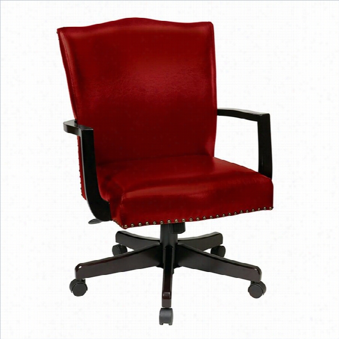 Inspired By Basseyt Morgan Manager's Office Chairman In  Crimson Finish