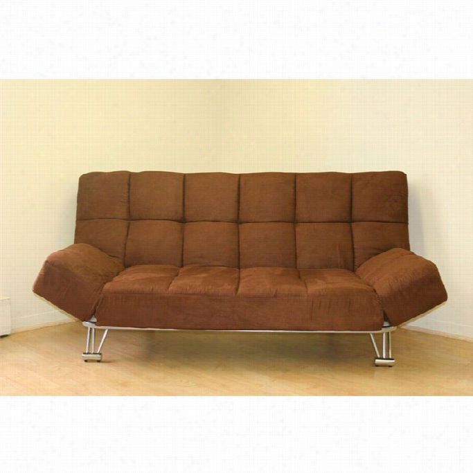J&;m Furniture Venus Microfiber Sofa Bed In Chocolate