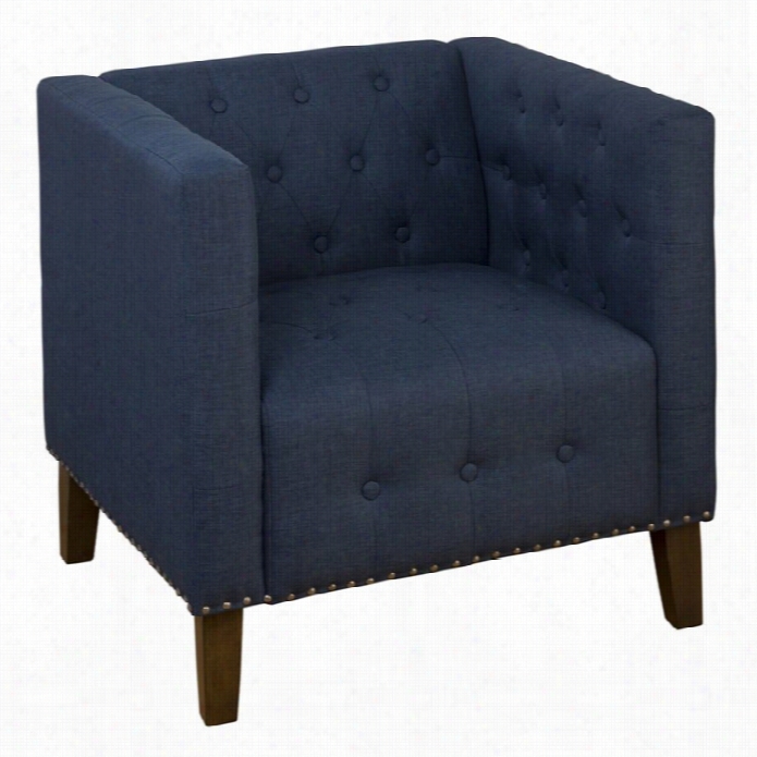 Jofran Z Oe Tufted Accent Chair In Blue