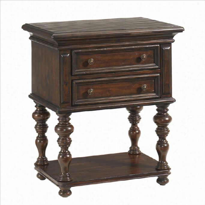 Lexington Fieldale Lodge Castle Pines Nightstand In Distressed Brownmaho Gany