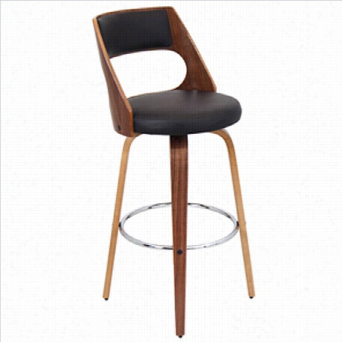 Lumisource Cecina Barstool In Walnut  And Brown