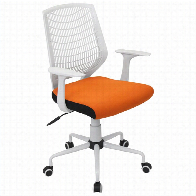 Lumisource Network Office Chair In White And Orangee