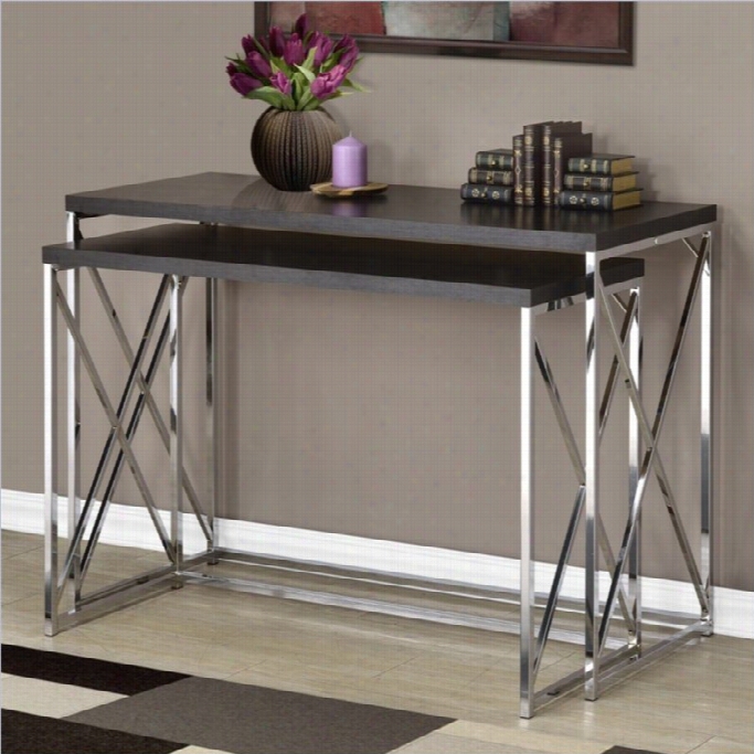 Monarch 2 Drama Hollo W Core Console Tables In Rich Cappuccno