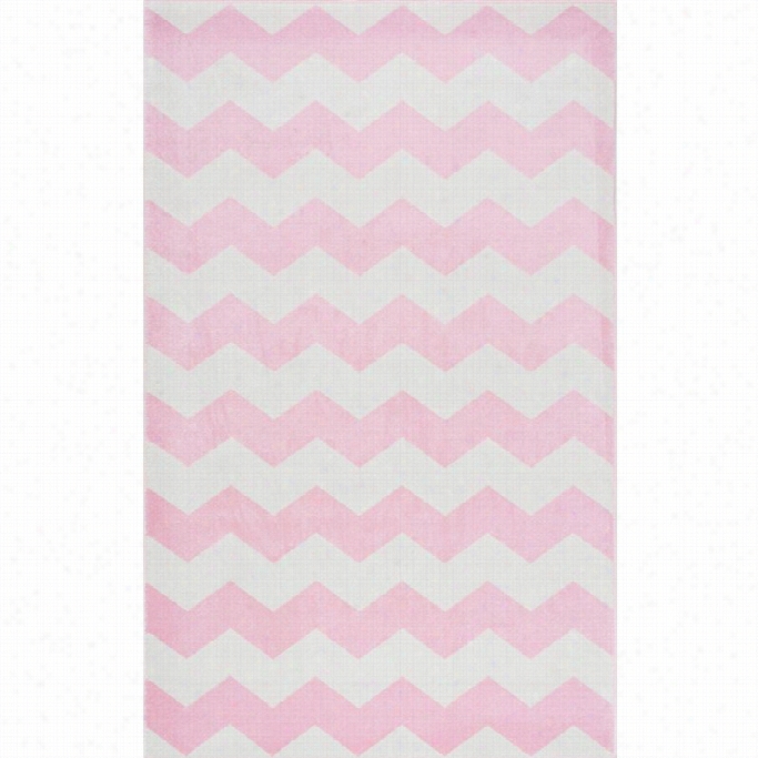 Nuloom 7' 10 X 10' 10 Aponte  Chevron Rug In  Pink