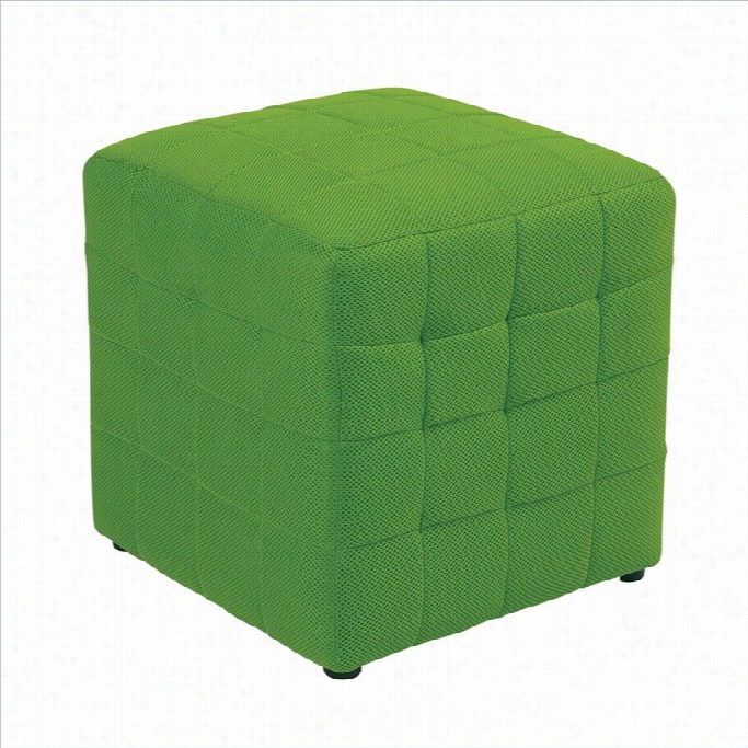 Office Star Detour Fabric Ottoman Cube In Green