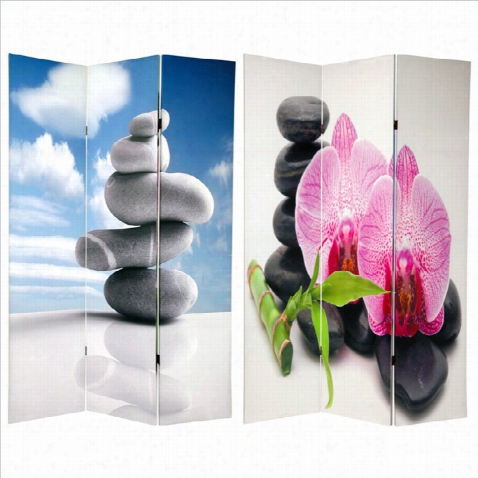 Oriental Double Sided Zen Opaque Panel Room Divider