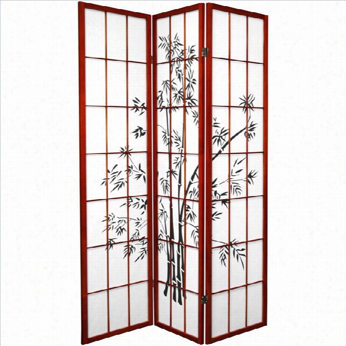 Oriental Furniture 6 ' Tall Lucky Bamboo Room Divider In Rosewood